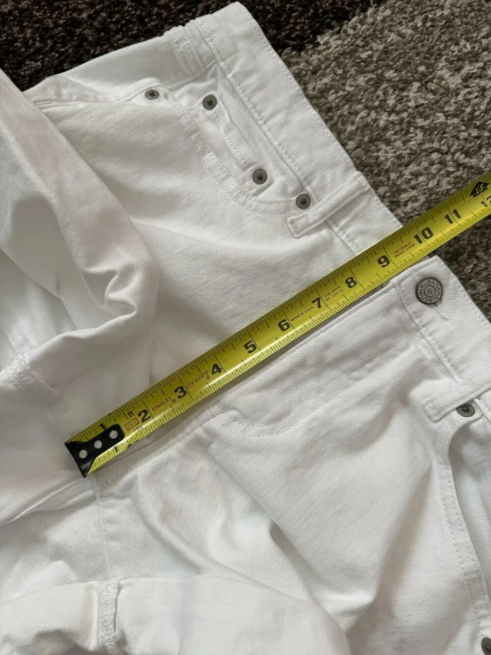 BANANA REPUBLIC (8) White Denim Roll Cuff Shorts 4